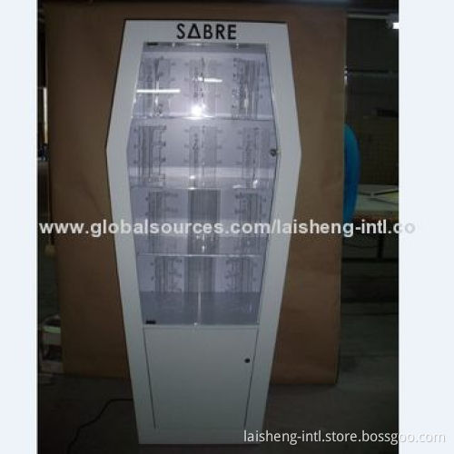 Fashion wooden display cabinet for sunglasses, MDF with veneer finishing store fixtures